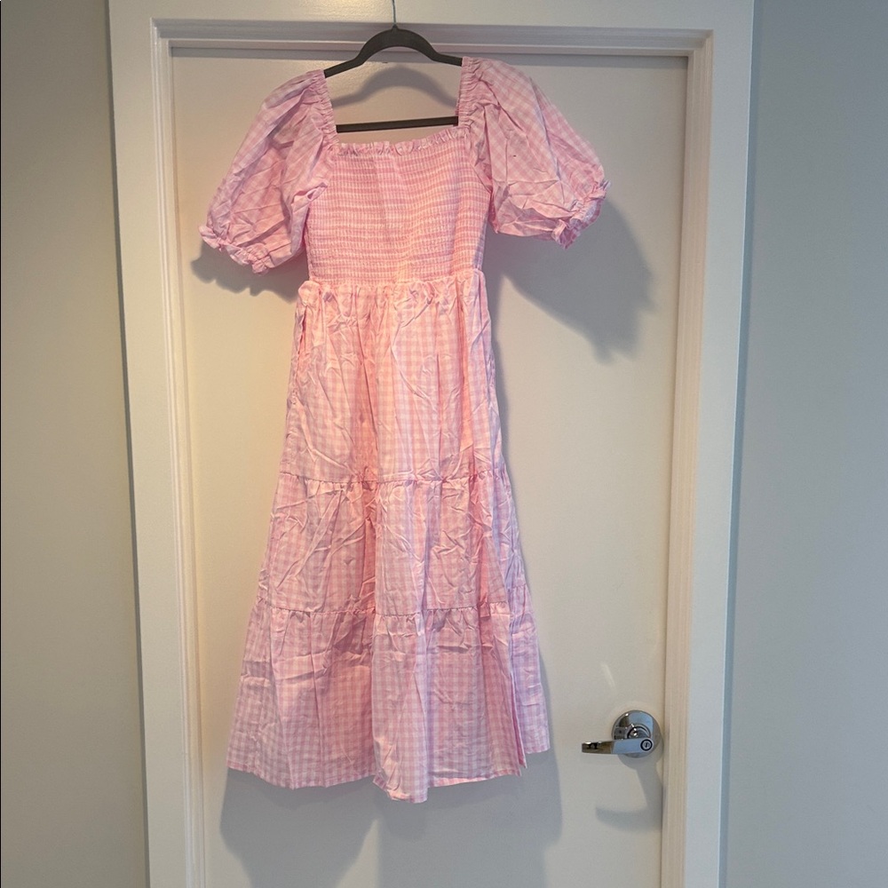 NWT! Woman’s Poppy Kids Co Pink Gingham  Dress